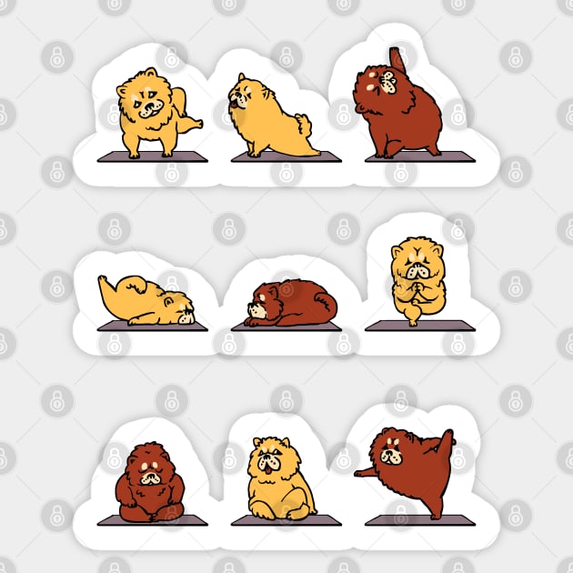 Chow Chow yoga Sticker by huebucket